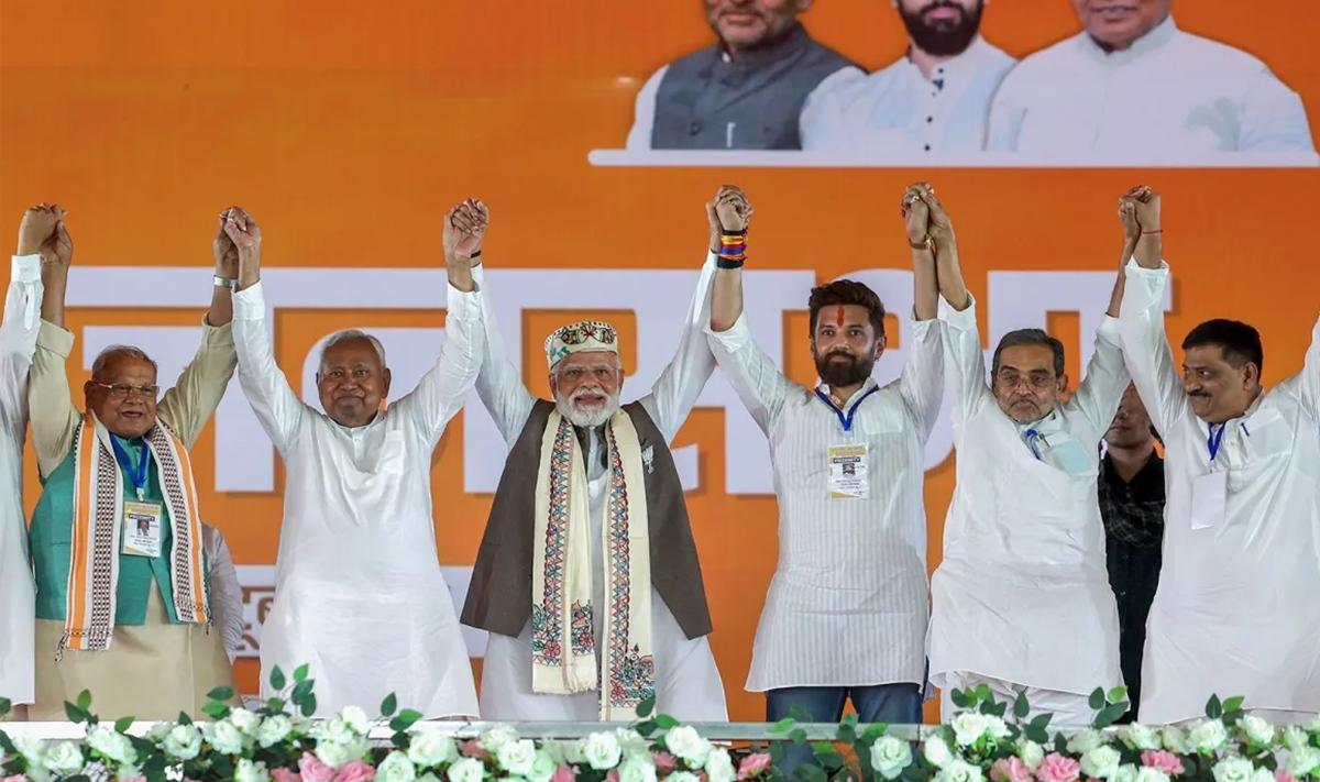 Bihar Results 2025: NDA Out In Front With 121 Seats; MGB Follows At 74