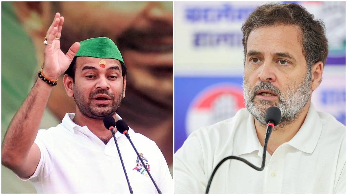Image for 'Tej Pratap Yadav Taunts Rahul Gandhi: 'He Should’ve Been A Cook, Not A Politician — Riding Bikes, Catching Fish Won’t Win Votes''