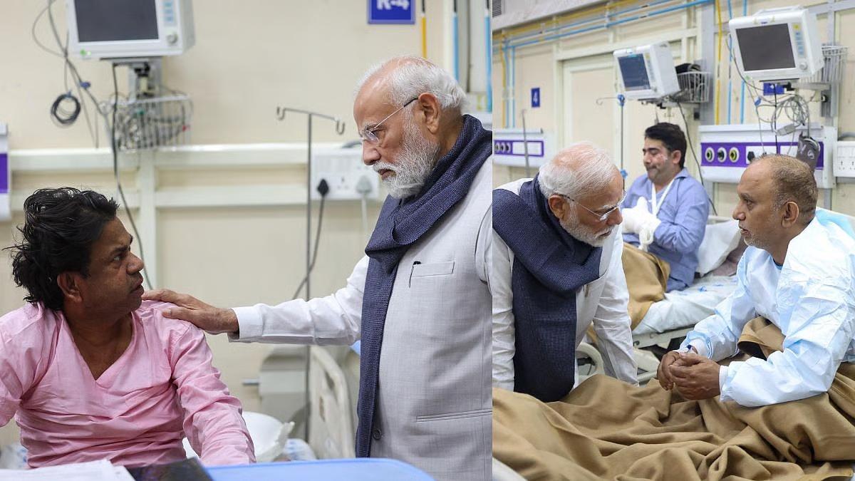 Image for 'PM Modi Visits Red Fort Blast Victims At LNJP Hospital, Convenes High-Level Security Meeting After Returning From Bhutan'