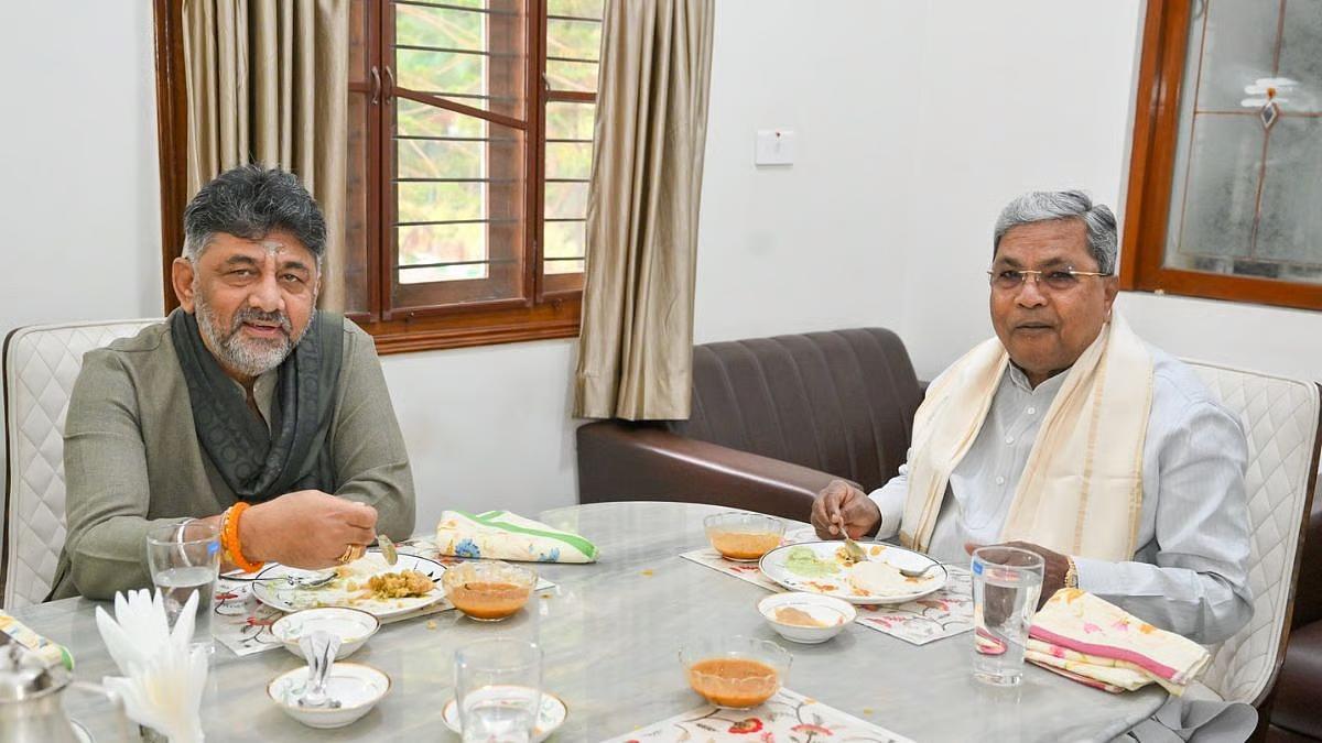 Image for 'Congress Pushes For Unity As Karnataka CM Siddaramaiah, Deputy CM DK Shivakumar Hold Peace Talks Over Breakfast'
