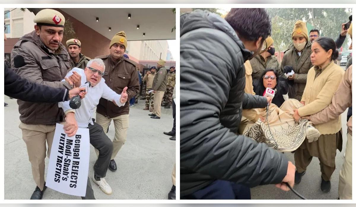 Image for 'TMC MPs Detained by Delhi Police During Protest Outside Amit Shah’s Office'